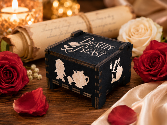 Beauty and the Beast Tale as Old as Time Wind-Up Wooden Music Box