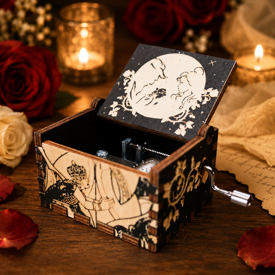 Beauty and the Beast Enchantress Tale as Old as Time Manual Wooden Music Box
