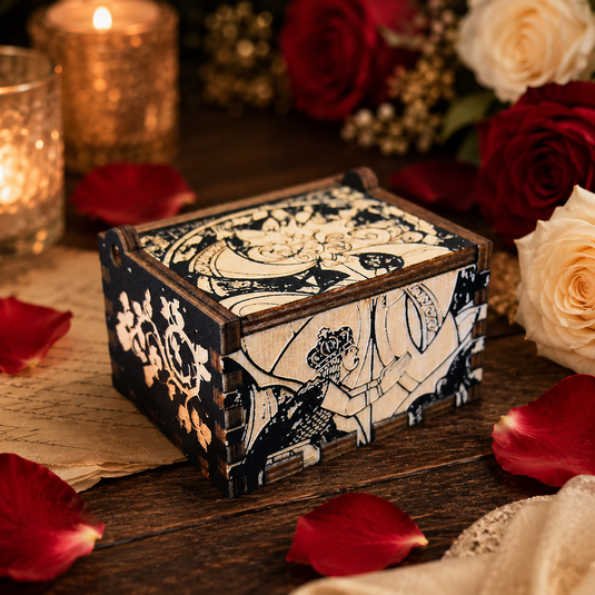 Beauty and the Beast Enchantress Tale as Old as Time Manual Wooden Music Box