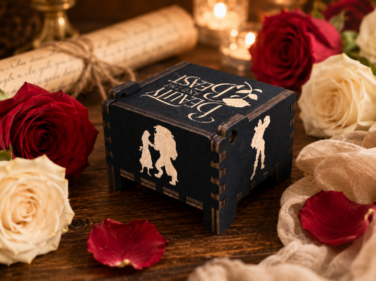Beauty and the Beast Tale as Old as Time Wind-Up Wooden Music Box