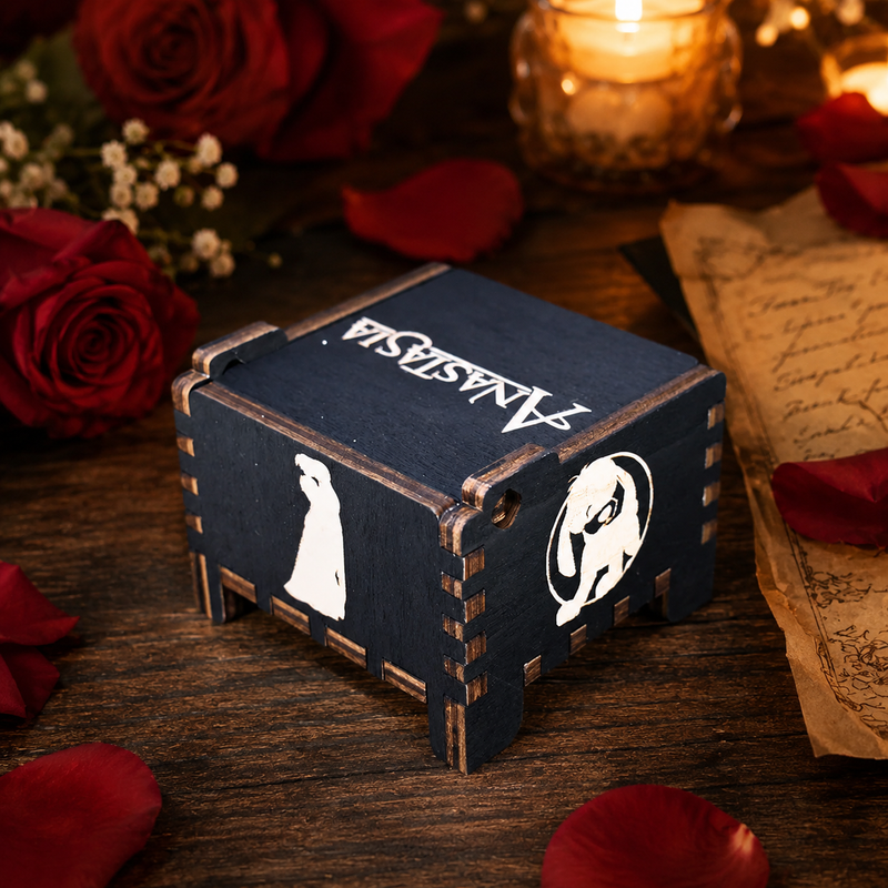 Load image into Gallery viewer, Anastasia Once Upon a December Wind-Up Wooden Music Box
