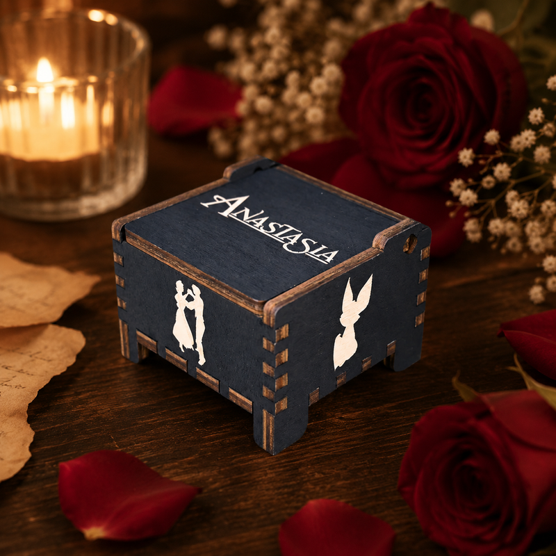Load image into Gallery viewer, Anastasia Once Upon a December Wind-Up Wooden Music Box
