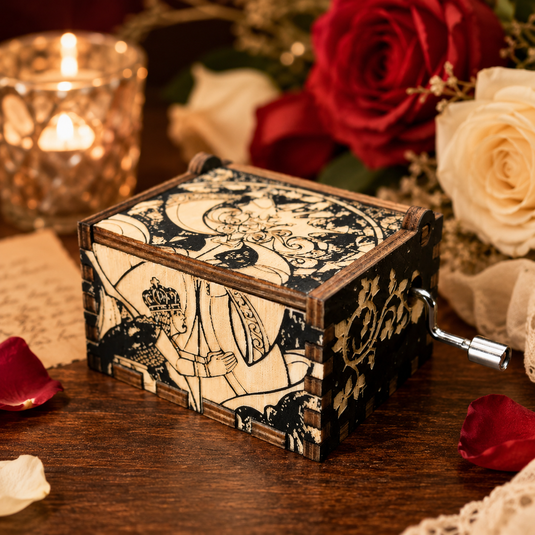 Beauty and the Beast Enchantress Tale as Old as Time Manual Wooden Music Box