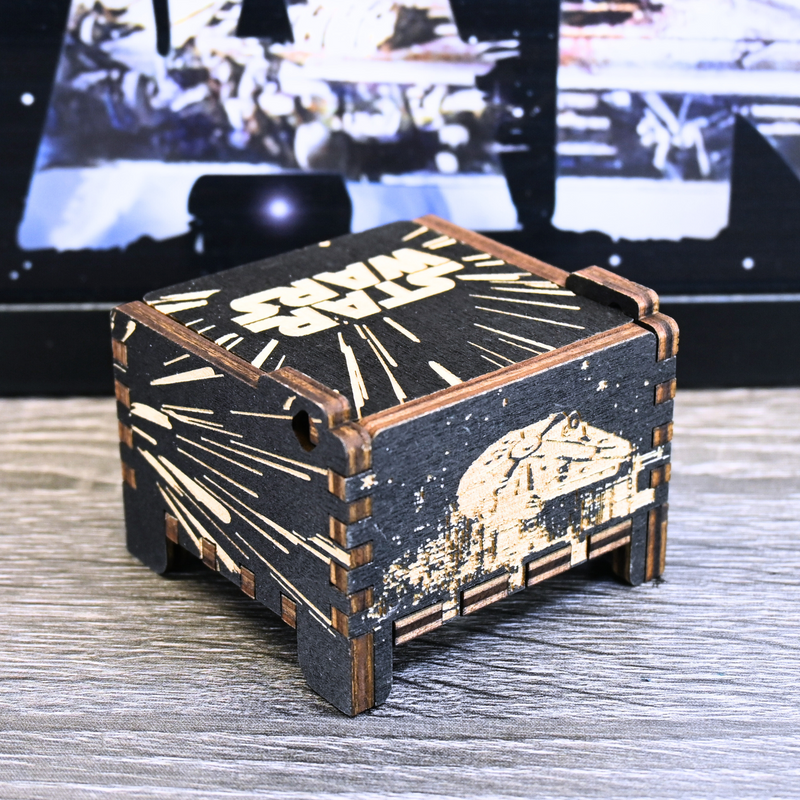 Load image into Gallery viewer, Star Wars &quot;Star Wars Main Title (Star Wars Theme Song)&quot; Wind-Up Automatic Music Box | &quot;Lightspeed&quot; Theme
