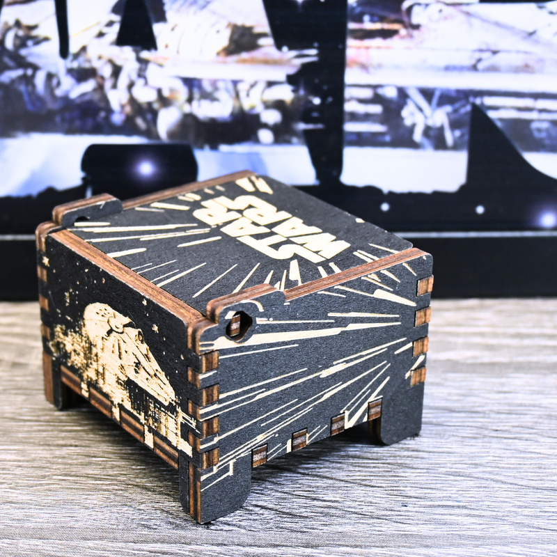 Load image into Gallery viewer, Star Wars &quot;Star Wars Main Title (Star Wars Theme Song)&quot; Wind-Up Automatic Music Box | &quot;Lightspeed&quot; Theme
