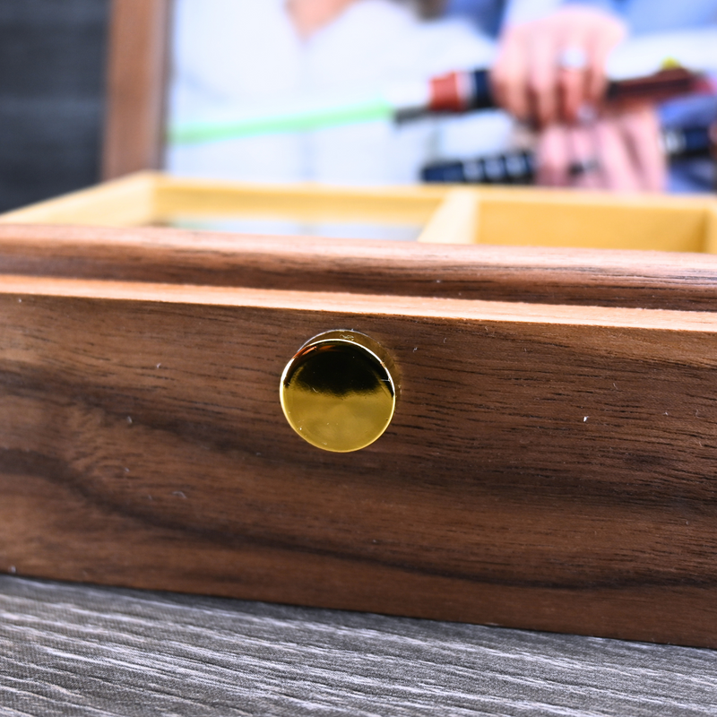 Load image into Gallery viewer, Classic Music Box Modern Luxury Finish Jewelry Box Acrylic Photo Frame Music Box Automatic Wind-Up Wooden You are my Sunshine 18-Note

