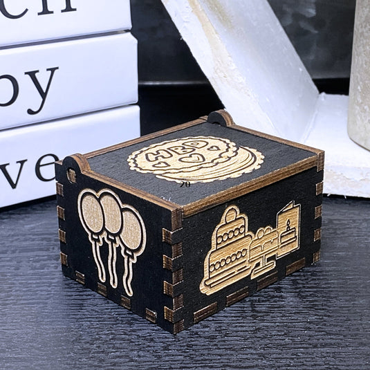 Happy Birthday Music Box Manual Crank Wood Chest Engrave Custom Personalize Text Handmade Unique Keepsake Gift Card Christmas Anniversary