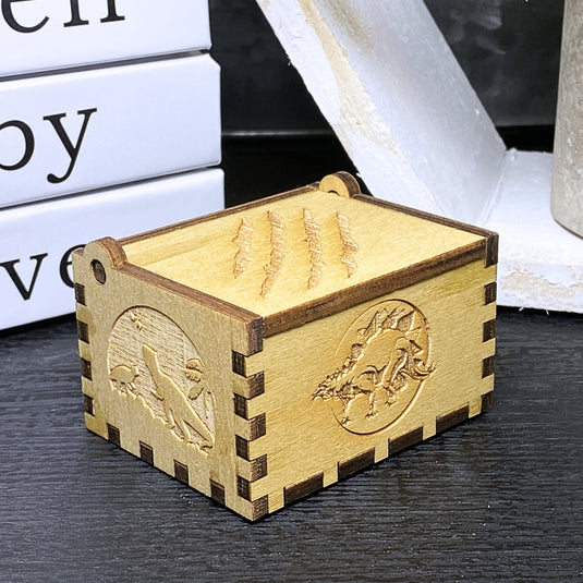Jurassic Park Music Box Handmade Wooden Manual Hand Crank Engrave Custom Personalize Unique Keepsake Idea Gift Birthday Wedding Anniversary