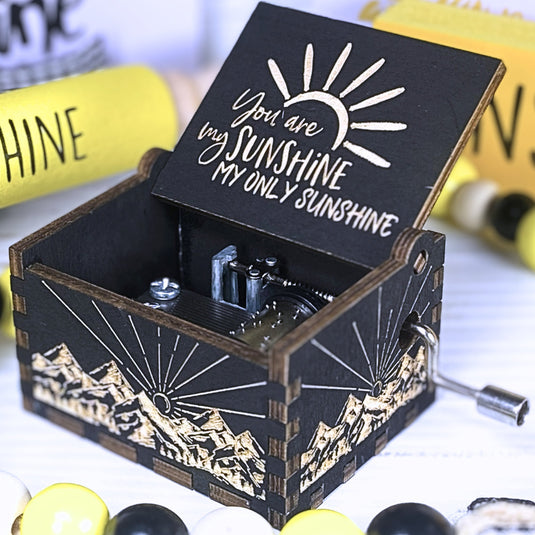 You Are My Sunshine Music Box Manual Crank Wooden Custom Music Boxes Handmade Birthday Anniversary Music Gift My Only Sunshine Sunflower