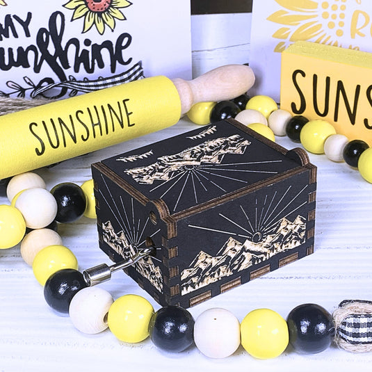 You Are My Sunshine Music Box Manual Crank Wooden Custom Music Boxes Handmade Birthday Anniversary Music Gift My Only Sunshine Sunflower