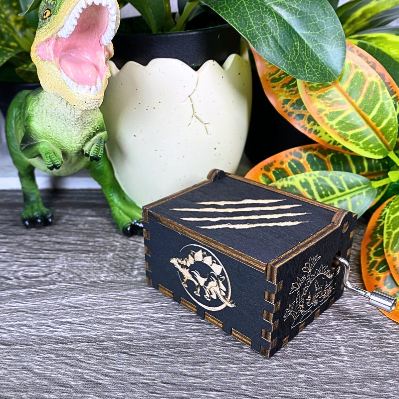 Load image into Gallery viewer, JURASSIC PARK Music Box Wood Manual Crank Engraved Personalize Custom Birthday Anniversary Unique Gift Engagement Gift Wedding Handmade V.1
