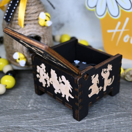 Embark on an adventure with classic Winnie-the-Pooh characters - Christopher Robin, Tigger, Piglet, Roo, and Eeyore - this exceptional music box lets you share these beautiful qualities with your loved one, buy one today!