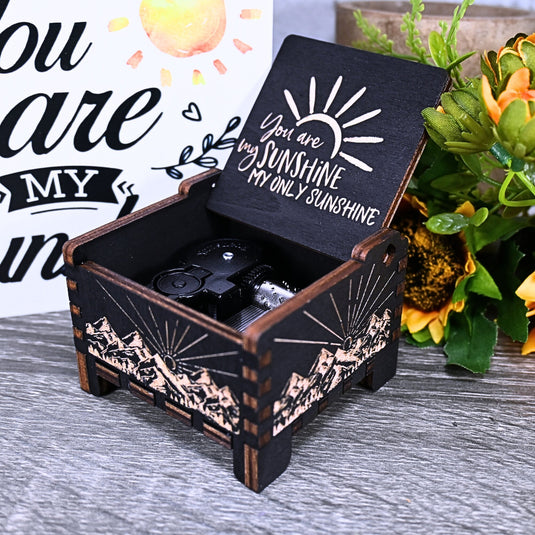You Are my Sunshine Music Box Automatic Wind-Up Wood Auto Custom Personalize Handmade Unique Keepsake Gift Birthday Anniversary Baby Shower