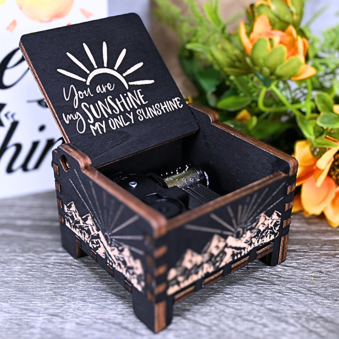 You Are my Sunshine Music Box Automatic Wind-Up Wood Auto Custom Personalize Handmade Unique Keepsake Gift Birthday Anniversary Baby Shower