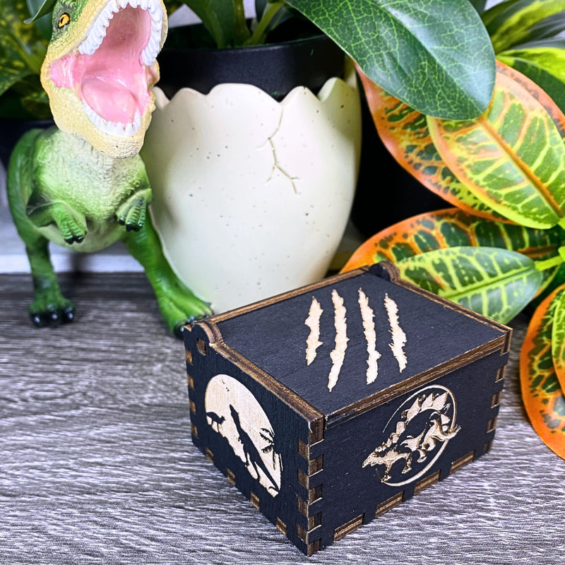Load image into Gallery viewer, JURASSIC PARK Music Box Wood Manual Crank Engraved Personalize Custom Birthday Anniversary Unique Gift Engagement Gift Wedding Handmade V.1
