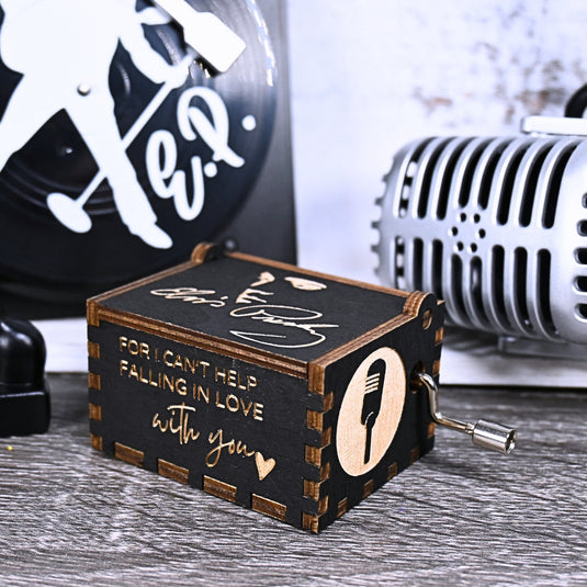 Elvis Music Box For I Can't Help Falling In Love With You Music Box Manual Crank Custom Personalize Elvis Presley Gifts Birthday Anniversary
