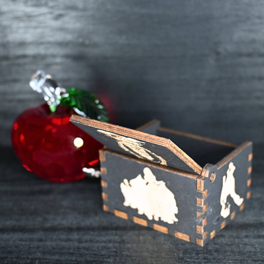 Snow White Music Box Wood Manual Hand Crank Custom Handmade Gift Engagement Birthday Wedding Anniversary Someday My Prince Will Come Song