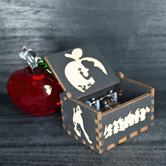 Snow White Music Box Wood Manual Hand Crank Custom Handmade Gift Engagement Birthday Wedding Anniversary Someday My Prince Will Come Song