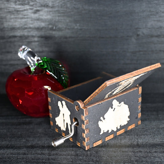 Snow White Music Box Wood Manual Hand Crank Custom Handmade Gift Engagement Birthday Wedding Anniversary Someday My Prince Will Come Song