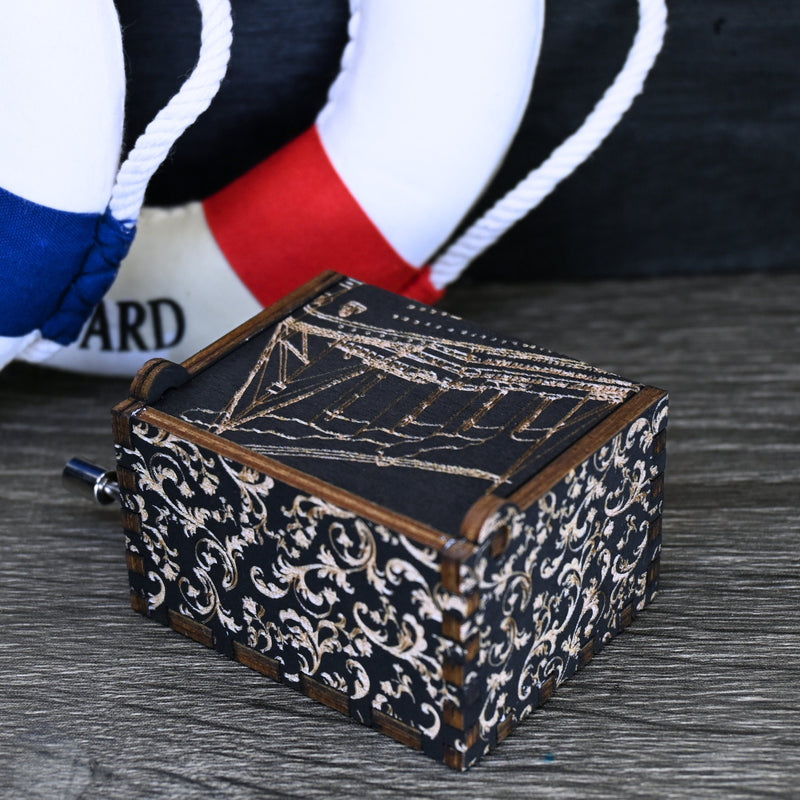 Load image into Gallery viewer, My Heart Will Go On Music Box Manual Crank | Titanic Handmade Wooden | Wedding Engagement Gift Christmas Anniversary | Unique Keepsake

