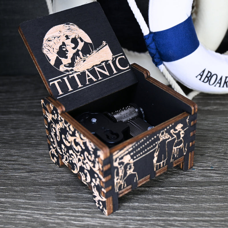 Load image into Gallery viewer, My Heart Will Go On Music Box | Titanic Handmade Wood Automatic Wind-Up Auto Wedding Engagement Gift Christmas Anniversary | Unique Keepsake
