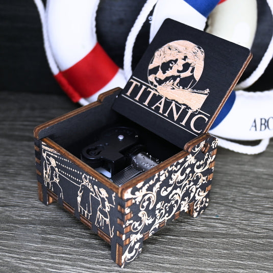 My Heart Will Go On Music Box | Titanic Handmade Wood Automatic Wind-Up Auto Wedding Engagement Gift Christmas Anniversary | Unique Keepsake