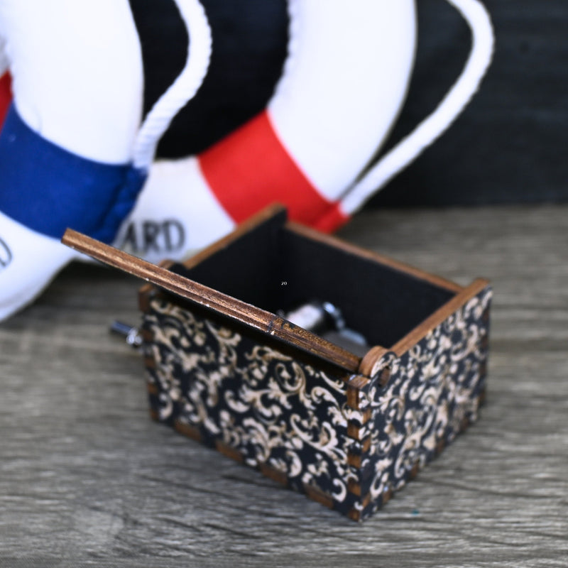 Load image into Gallery viewer, My Heart Will Go On Music Box Manual Crank | Titanic Handmade Wooden | Wedding Engagement Gift Christmas Anniversary | Unique Keepsake
