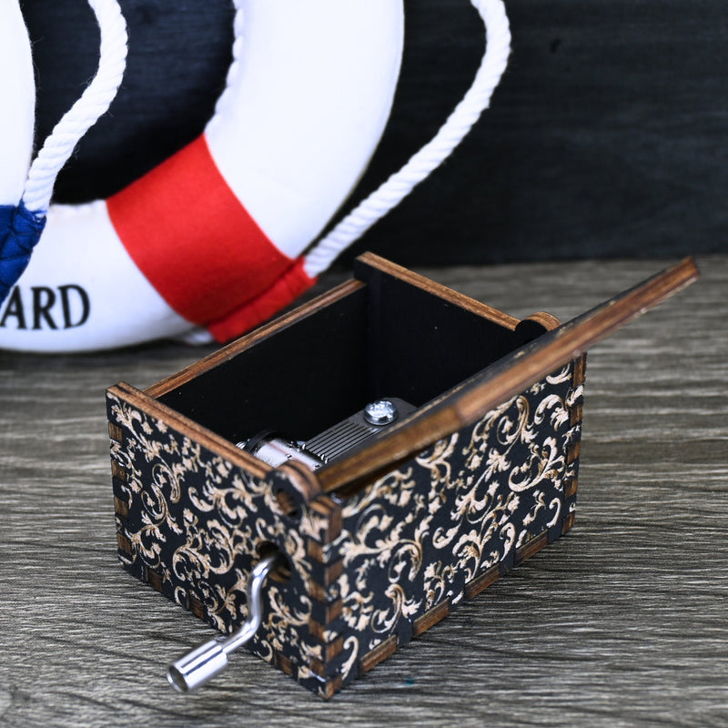 Load image into Gallery viewer, My Heart Will Go On Music Box Manual Crank | Titanic Handmade Wooden | Wedding Engagement Gift Christmas Anniversary | Unique Keepsake
