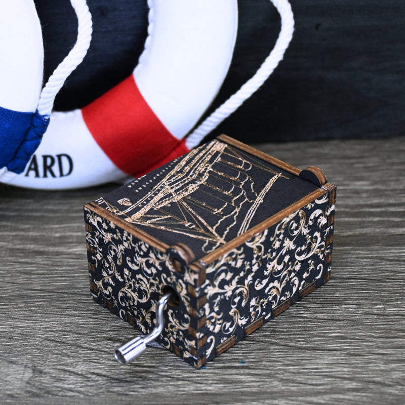 Load image into Gallery viewer, My Heart Will Go On Music Box Manual Crank | Titanic Handmade Wooden | Wedding Engagement Gift Christmas Anniversary | Unique Keepsake
