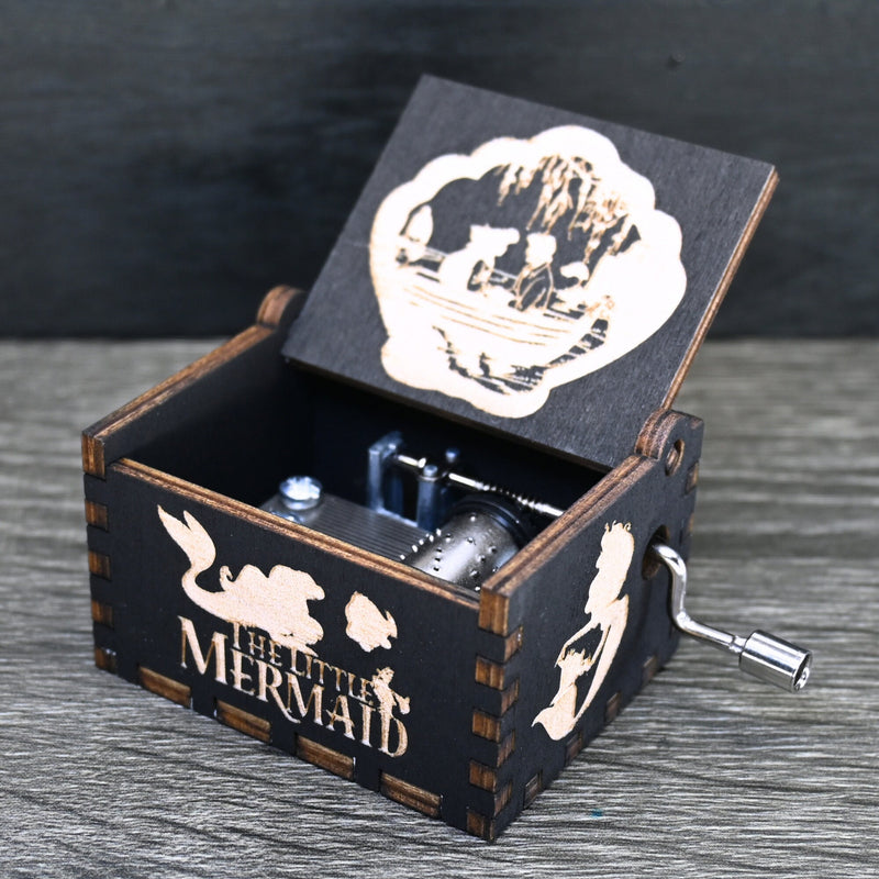 Load image into Gallery viewer, Part of Your World Music Box | Little Mermaid Music Box | Handmade Wood Manual Crank | Custom Birthday Wedding Anniversary Mother&#39;s Day Gift
