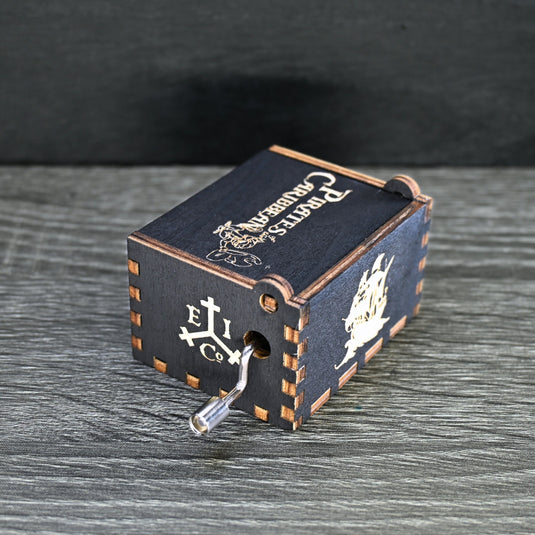Pirates of the Caribbean Music Box Manual Crank Wood Custom Personalize Gift Engagement Birthday Wedding Anniversary Davy Jones Lullaby Song