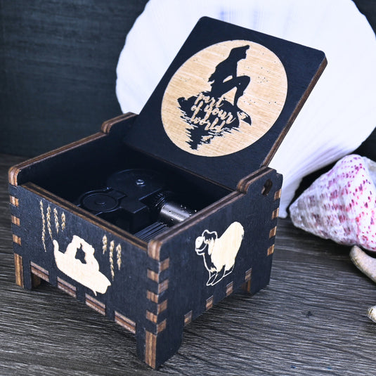 The Little Mermaid Music Box | Part of Your World Handmade Wooden Automatic Wind-Up Auto Engraved Custom | Birthday Wedding Anniversary