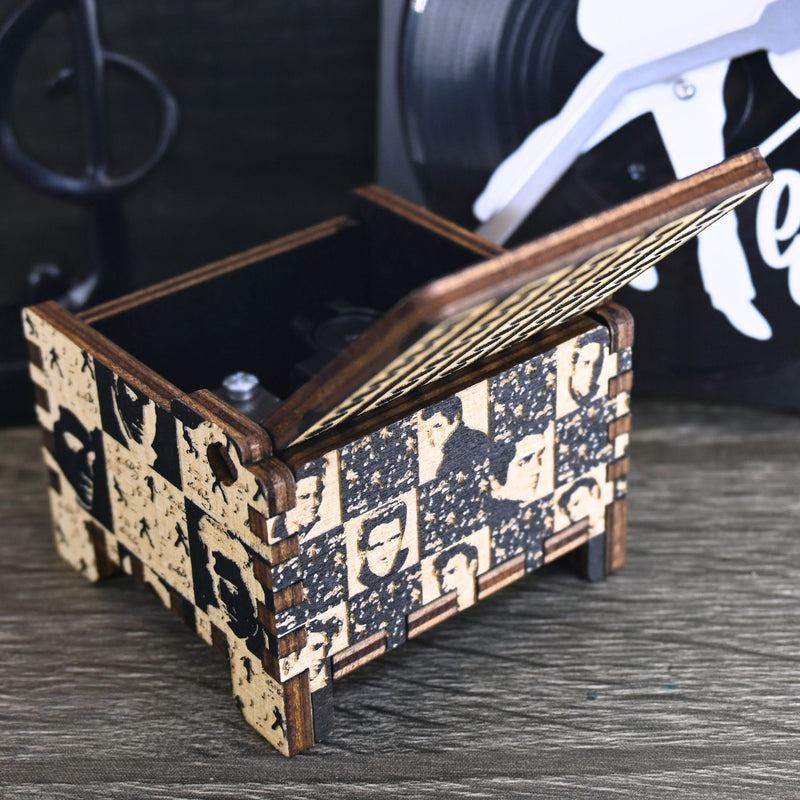 Load image into Gallery viewer, Love Me Tender Music Box Elvis Music Box | Elvis Presley Handmade Wooden Automatic Wind-Up | Wedding Vows Engagement Gift
