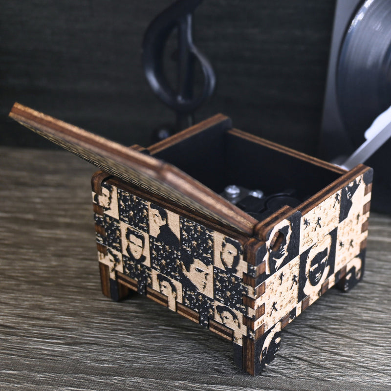 Load image into Gallery viewer, Love Me Tender Music Box Elvis Music Box | Elvis Presley Handmade Wooden Automatic Wind-Up | Wedding Vows Engagement Gift
