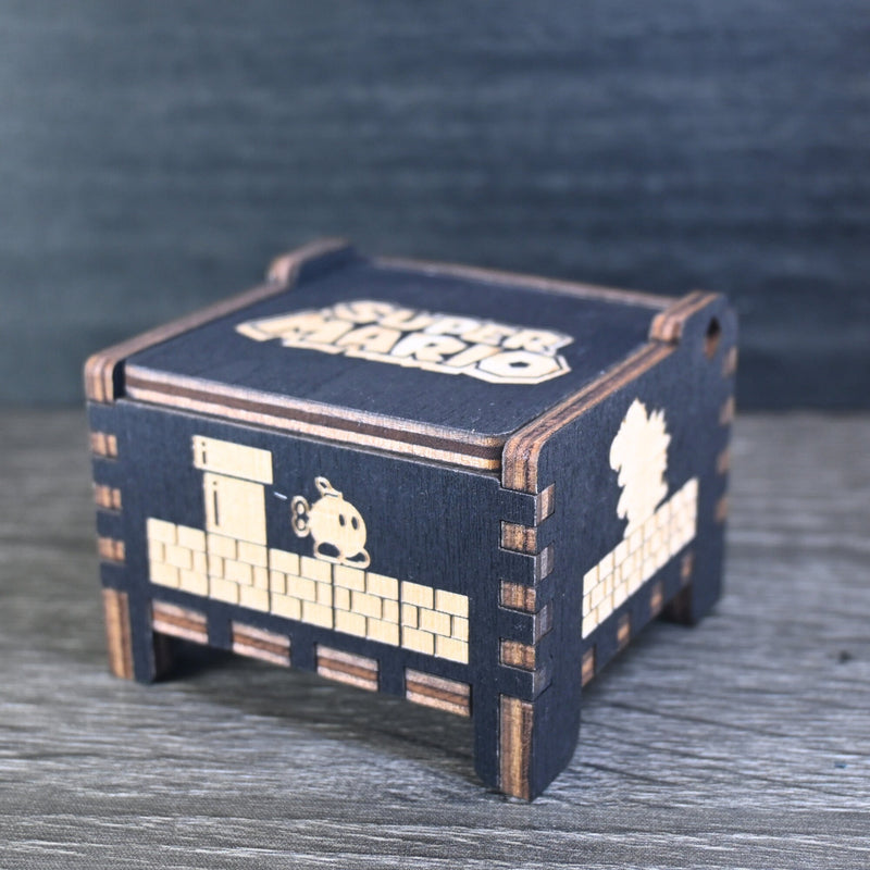 Load image into Gallery viewer, Super Mario Bros Music Box Wood Handmade Wind-Up Automatic Personalized Gifts Customizable Paper Mario Music Box Arcade Game Gift Ideas
