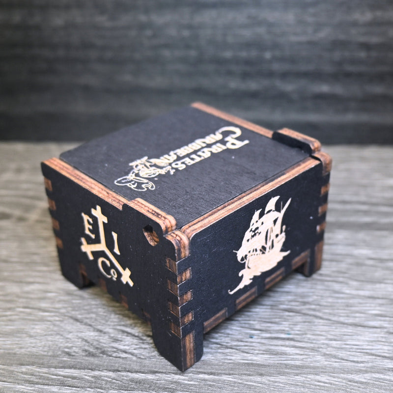 Load image into Gallery viewer, Pirates of the Caribbean Music Box Manual Crank Wood Custom Personalize Gift Engagement Birthday Wedding Anniversary Davy Jones Lullaby Song

