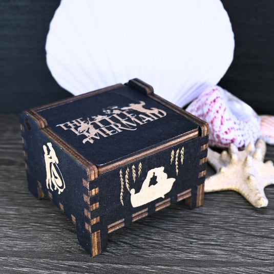 The Little Mermaid Music Box | Part of Your World Handmade Wooden Automatic Wind-Up Auto Engraved Custom | Birthday Wedding Anniversary
