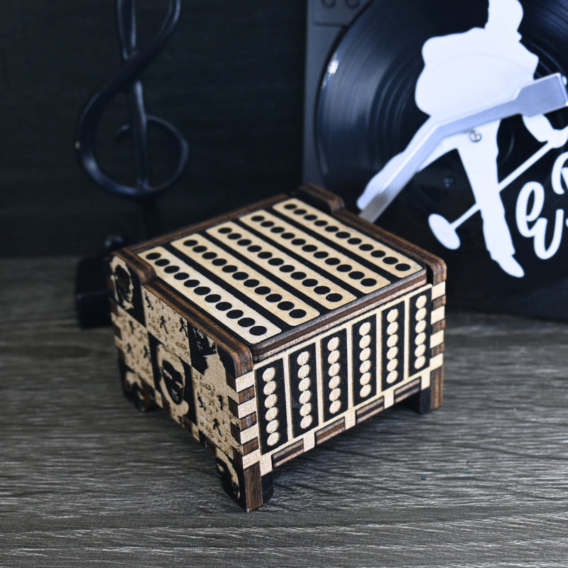 Load image into Gallery viewer, Love Me Tender Music Box Elvis Music Box | Elvis Presley Handmade Wooden Automatic Wind-Up | Wedding Vows Engagement Gift
