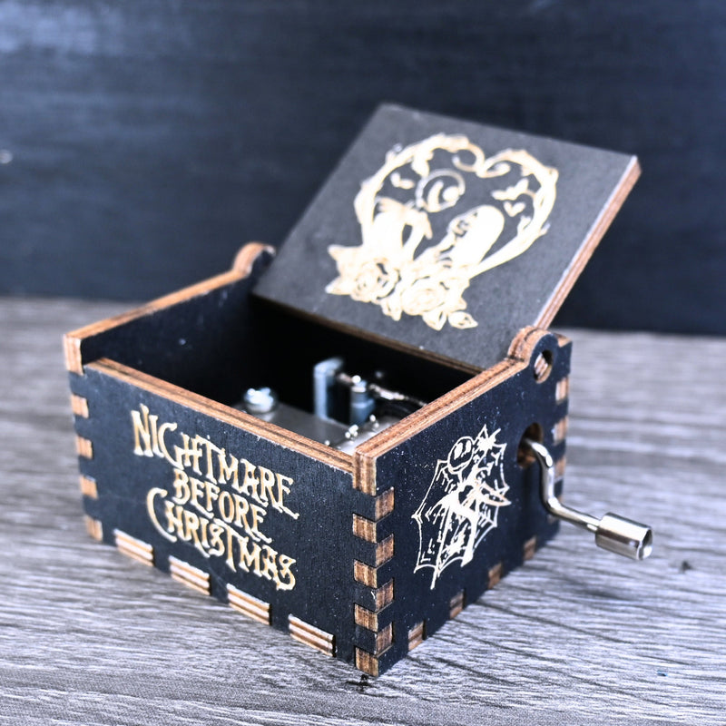 Load image into Gallery viewer, Nightmare Before Christmas Music Box Music Box Manual Crank Wooden Custom Handmade Keepsake Idea Birthday Surprise Gift SIMPLY MEANT to BE
