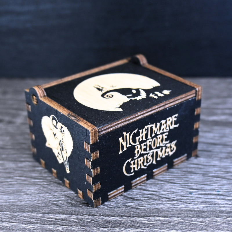 Load image into Gallery viewer, Nightmare Before Christmas Music Box Music Box Manual Crank Wooden Custom Handmade Keepsake Idea Birthday Surprise Gift SIMPLY MEANT to BE
