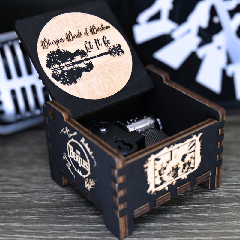 Load and play video in Gallery viewer, The Beatles &quot;Let it Be&quot; Handmade Wooden Musical Boxes | MarketPlaceFad | Designed by Malaura Ashley

